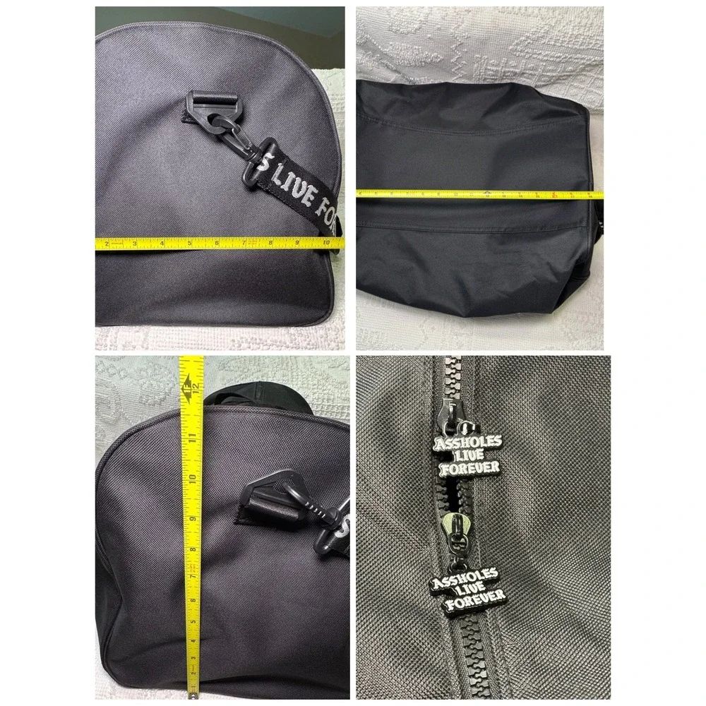 A$$holes Live Forever Dr*g Money Duffel Bag Black Lrg Streetwear Travel Gym NWOT